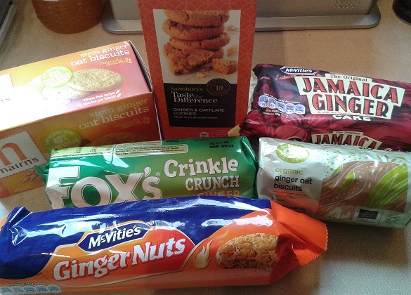 Ginger biscuits in many and varied forms