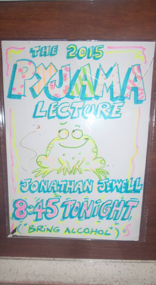 this is the poster for the 2015 Pyjama Lecture held at Nottingham University for the Open University