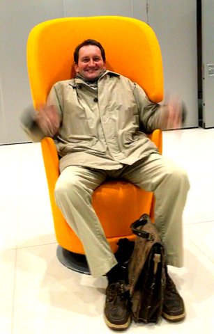 Jonathan Vernon in the lobby of The World Forum, The Hague, The Netherlands