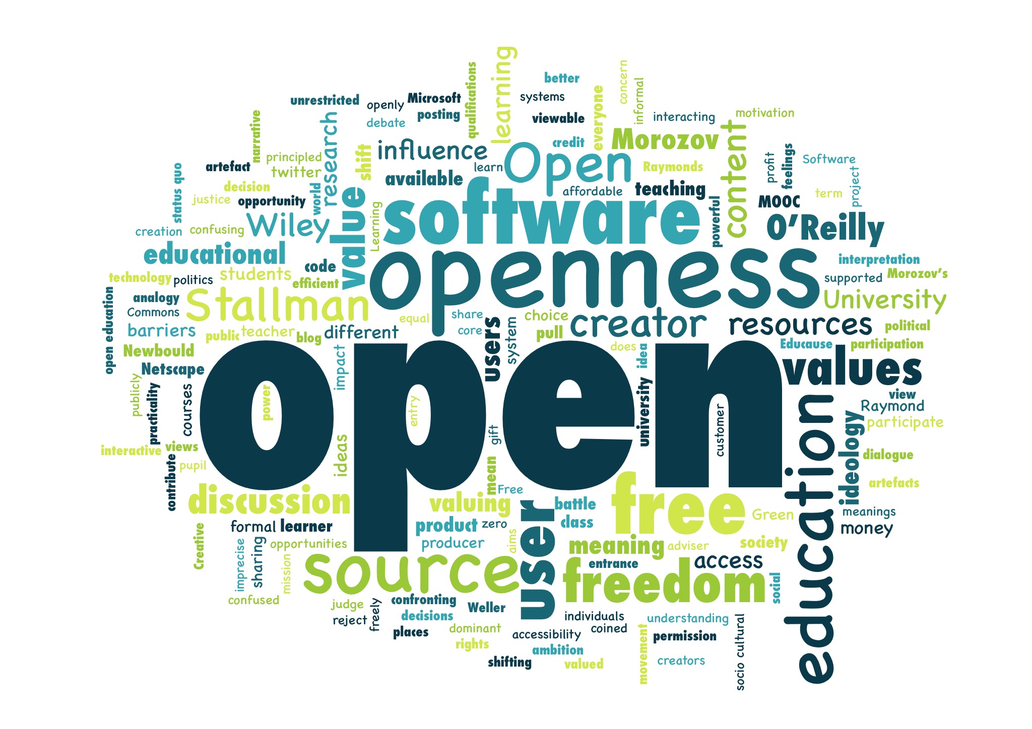 Word cloud on openness