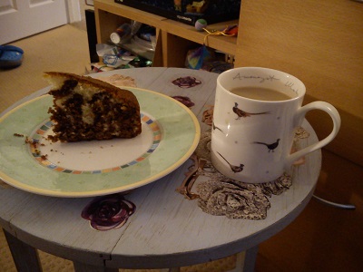 Cup of tea and slice of cake