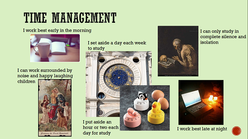 Screenshot of powerpoint slide on Time Management