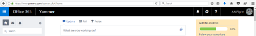 Screenshot of Yammer top ribbon
