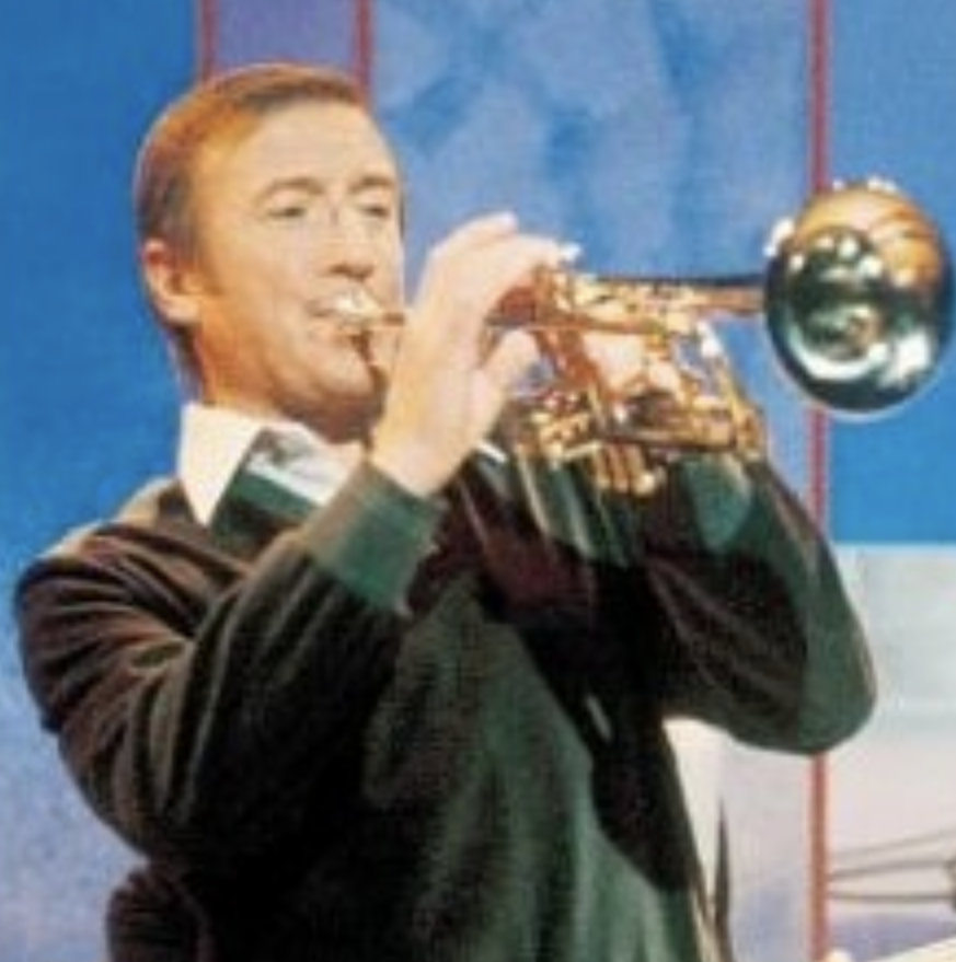 Roy Castle playing the trumpet