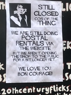 A poster on a video shop