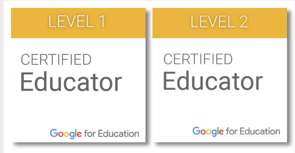 Google Certified Educator Level 1 and Level 2