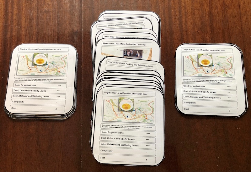A deck of Top Trumps Cards created for Lewes Town Council to form the basis for group and community discussion