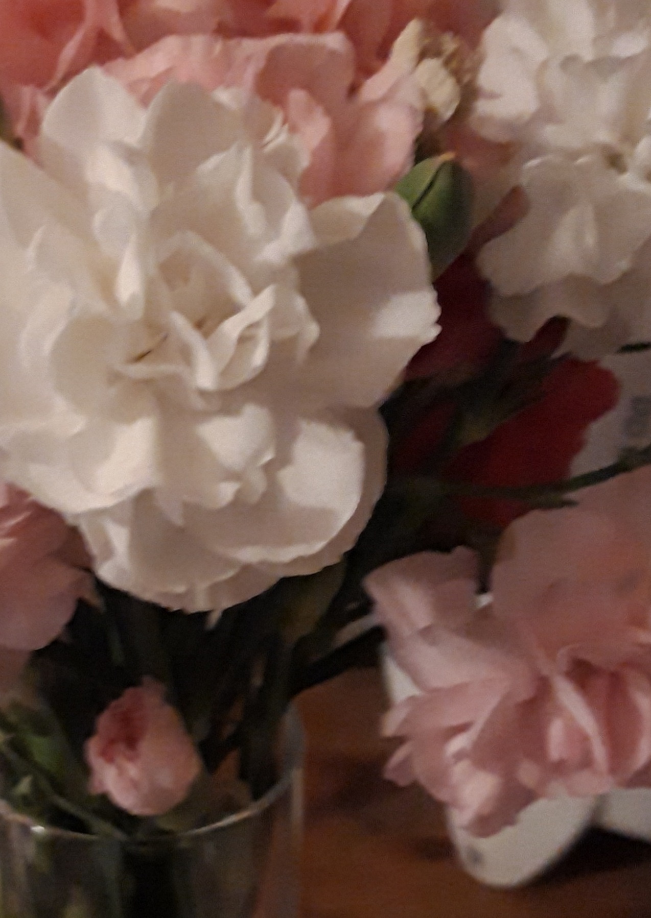 Pink and white carnations