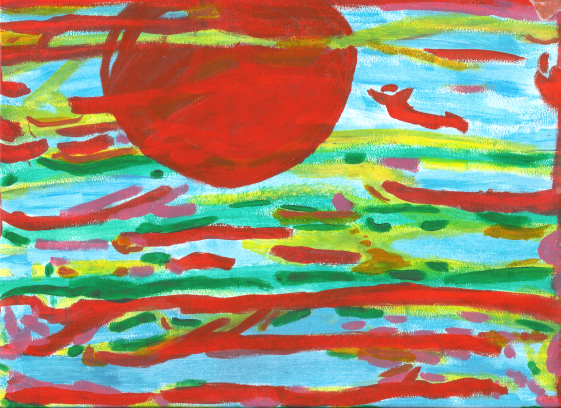 A painting of the inner sun, also serves a link to a page on my website where one can download a 300dpi scan for free.