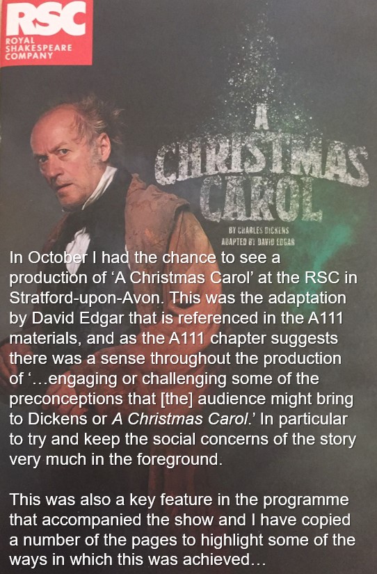 RSC A Christmas Carol Programme
