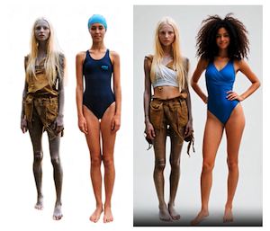 A before and after attempt of turning a grunge forest girl into a competitive swimmer.