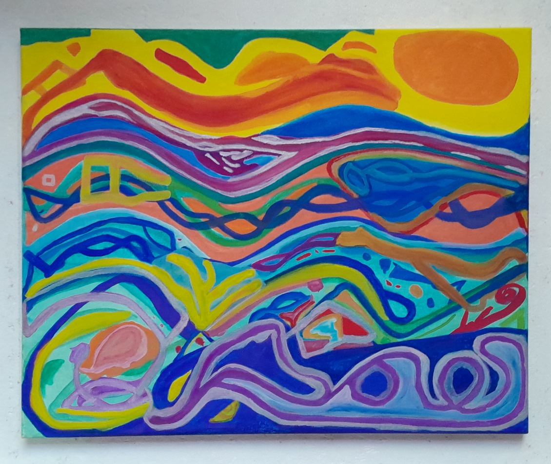 Colourful abstract depiction of wave forms
