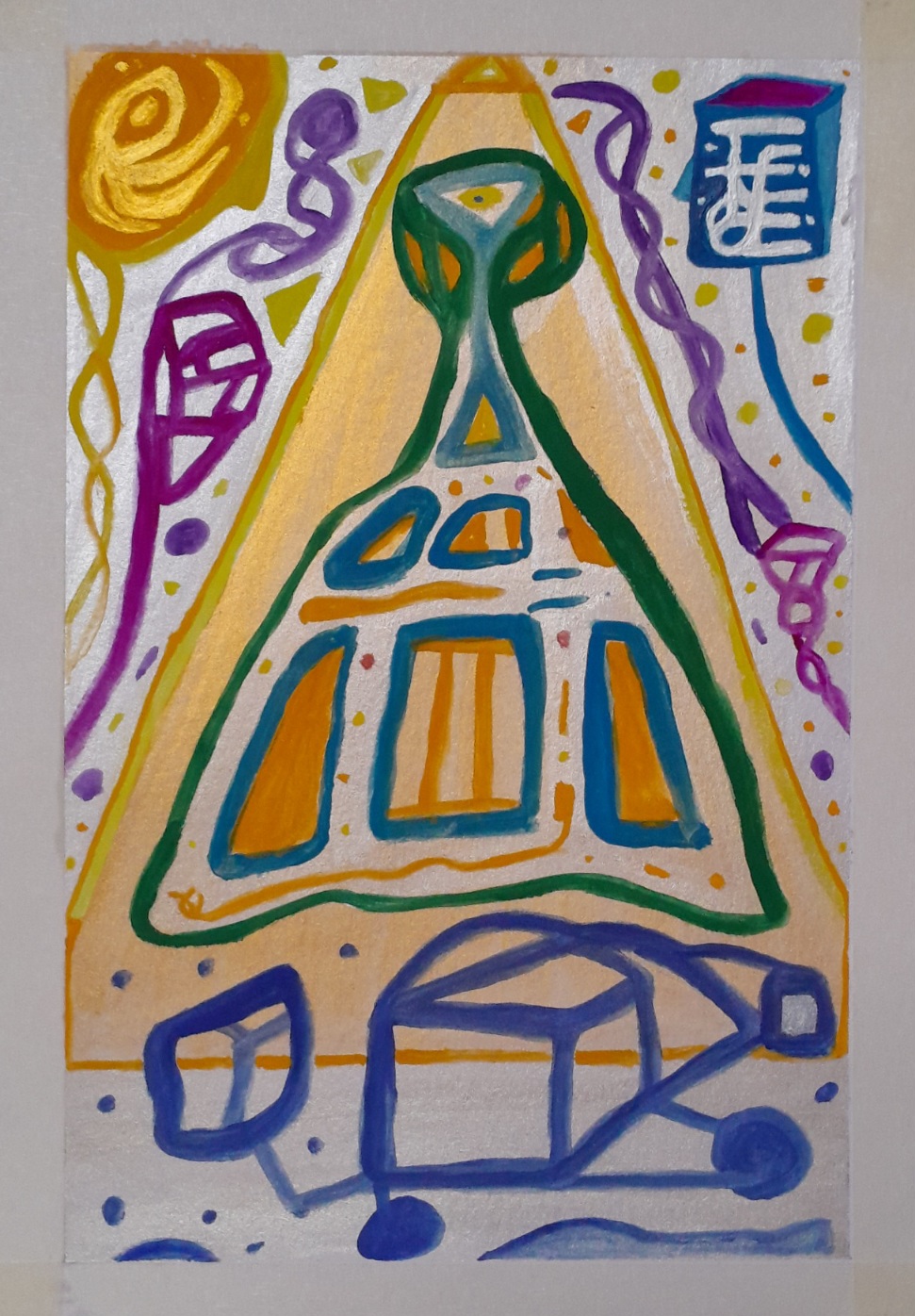 A colourful abstract painting