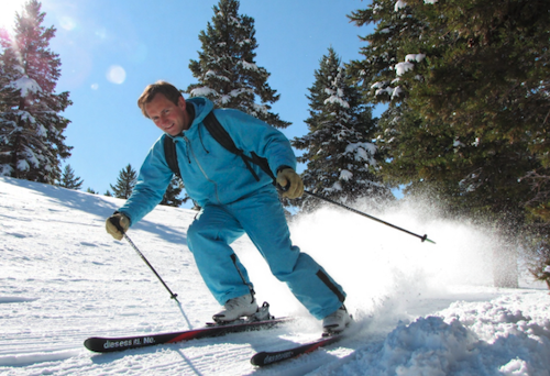 An AI-generated image of the author skiing - a favourite pastime in his youth
