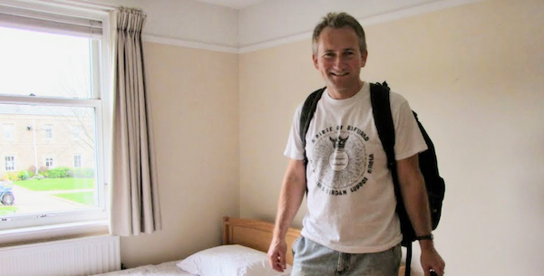 An AI-generated image of the author staying away at a swimming gala