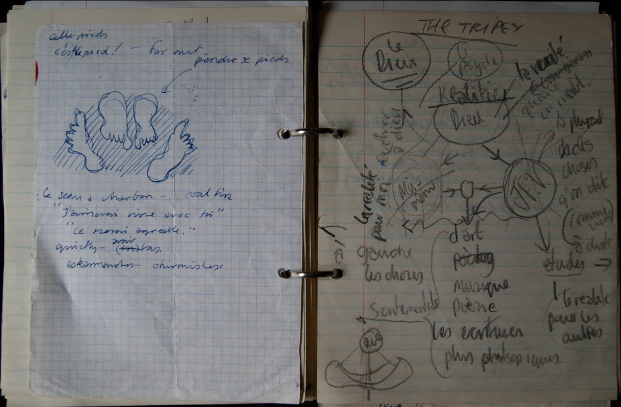 A couple of pages from a teenager's arch-lever file Diary