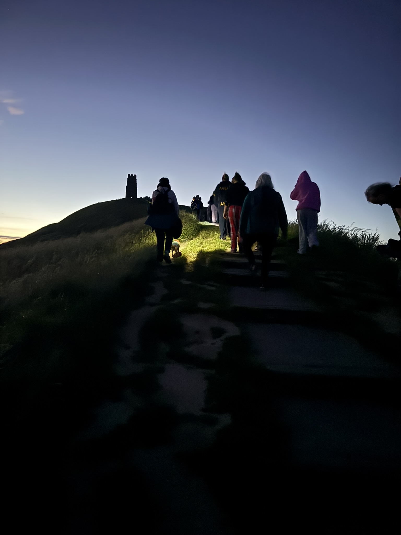 Ascent of Glastonbury Tor in the dark