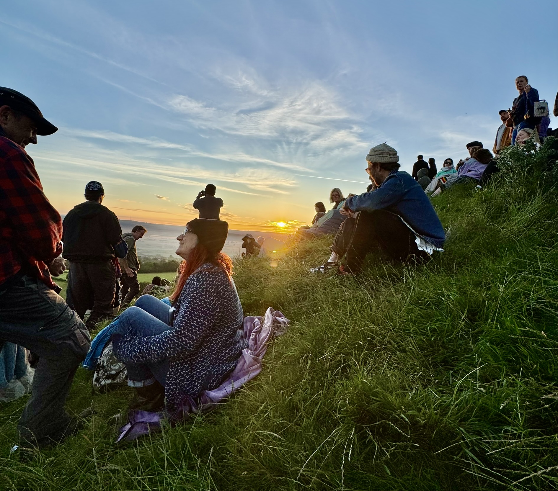 Sunrise seen from the top of Glastonbury Tor.