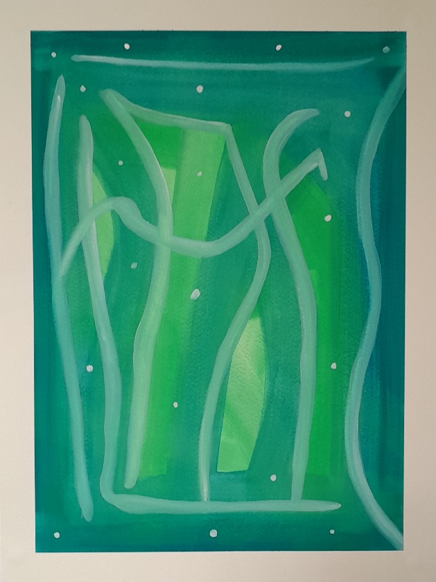 Abstract painting in green