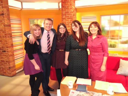 me and my sisters with Lorraine and Aled