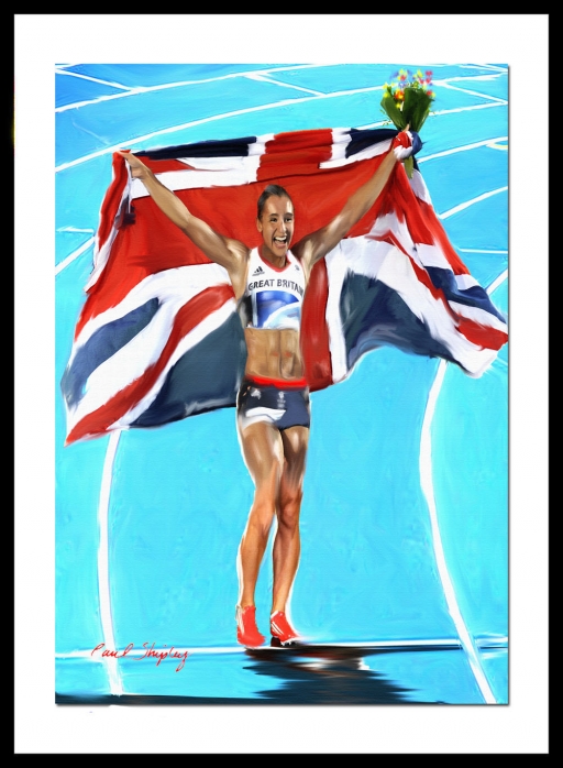 Jessica Ennis Painting in Acrylics