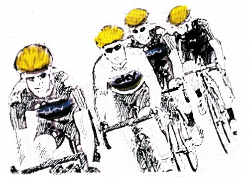 DAY 5 Tour De France Ink on Paper