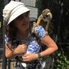 me (left) and a monkey